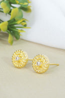 Brinco Círculo Pequeno Com Zircônia Central Banhado Em Ouro 18k Cor:dourado