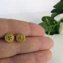 Brinco Círculo Pequeno Com Zircônia Central Banhado Em Ouro 18k Cor:dourado