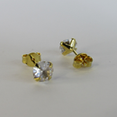 Brinco Pequeno Ponto De Luz Banhado Em Ouro 18k Cor:dourado