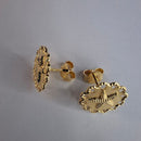 Brinco  Estrela Do Mar Trabalhado Banhado Em Ouro 18k Cor:dourado
