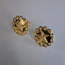Brinco  Estrela Do Mar Trabalhado Banhado Em Ouro 18k Cor:dourado