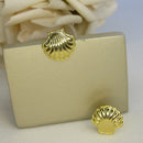 Brinco De Concha Banhado Em Ouro 18k Cor:dourado