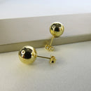 Brinco De Bola Lisa Banhado Em Ouro 18k Cor:dourado