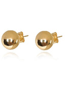 Brinco De Bola Lisa Banhado Em Ouro 18k Cor:dourado