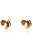 Brinco Coração Oval Banhado Em Ouro 18k Cor:dourado