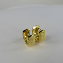Brinco De Argolinha Grossa Trabalhada Banhado Em Ouro 18k Cor:dourado