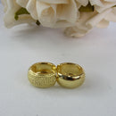 Brinco De Argolinha Grossa Trabalhada Banhado Em Ouro 18k Cor:dourado