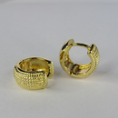 Brinco De Argolinha Grossa Trabalhada Banhado Em Ouro 18k Cor:dourado
