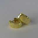 Brinco De Argolinha Grossa Trabalhada Banhado Em Ouro 18k Cor:dourado