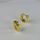Brinco De Argolinha Grossa Trabalhada Banhado Em Ouro 18k Cor:dourado