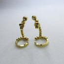 Brinco Ear Cuff Com Piercing Fake E Zircônias Colorida Banhado Em Ouro 18k Cor:dourado