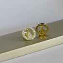 Brinco Mini Zircônias De Nossa Senhora Banhado Em Ouro 18k Cor:dourado