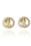Brinco Mini Zircônias De Nossa Senhora Banhado Em Ouro 18k Cor:dourado