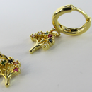 Brinco Argolinha De árvore Da Vida Banhado Em Ouro 18k Cor:dourado