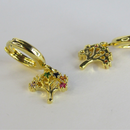 Brinco Argolinha De árvore Da Vida Banhado Em Ouro 18k Cor:dourado