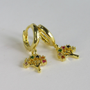 Brinco Argolinha De árvore Da Vida Banhado Em Ouro 18k Cor:dourado