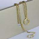 Brinco Argolinha Corrente Com Ponto De Luz E Piercing Fake Banhado Em Ouro 18k Cor:dourado