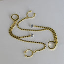 Brinco Argolinha Corrente Com Ponto De Luz E Piercing Fake Banhado Em Ouro 18k Cor:dourado