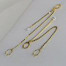 Brinco Argolinha Corrente Com Ponto De Luz E Piercing Fake Banhado Em Ouro 18k Cor:dourado