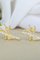 Brinco Fé Com Zircônias Banhado Em Ouro 18k Cor:dourado