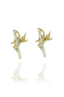 Brinco Fé Com Zircônias Banhado Em Ouro 18k Cor:dourado