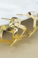 Brinco Argola De Losango Banhado Em Ouro 18k Cor:dourado