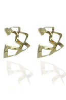 Brinco Argola De Losango Banhado Em Ouro 18k Cor:dourado