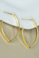 Brinco Argola Oval Banhado Em Ouro 18k Cor:dourado