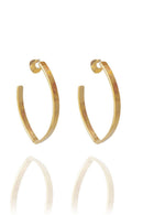 Brinco Argola Oval Banhado Em Ouro 18k Cor:dourado
