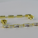 Brinco Corrente De Zircônias Banhado Em Ouro 18k Cor:dourado