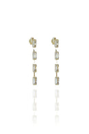 Brinco Corrente De Zircônias Banhado Em Ouro 18k Cor:dourado