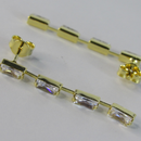 Brinco Corrente De Zircônias Banhado Em Ouro 18k Cor:dourado