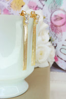 Brinco De Fita Com Zircônia Banhado Em Ouro 18k Cor:dourado