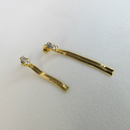 Brinco De Fita Com Zircônia Banhado Em Ouro 18k Cor:dourado