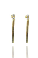 Brinco De Fita Com Zircônia Banhado Em Ouro 18k Cor:dourado