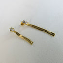 Brinco De Fita Com Zircônia Banhado Em Ouro 18k Cor:dourado