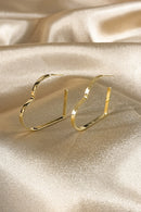 Brinco Argola Em Forma De Coração Lateral Larga Banhado Em Ouro 18k Cor:dourado
