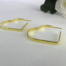 Brinco Argola Em Forma De Coração Lateral Larga Banhado Em Ouro 18k Cor:dourado