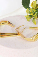 Brinco Argola Três Triangulos Banhado Em Ouro 18k Cor:dourado