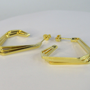 Brinco Argola Três Triangulos Banhado Em Ouro 18k Cor:dourado