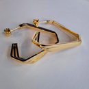 Brinco Argola Três Triangulos Banhado Em Ouro 18k Cor:dourado