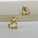 Brinco Coração Pequeno Com Zircônias Banhado Em Ouro 18k Cor:dourado