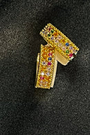 Brinco Argolinha Com Micro Zircônias Coloridas Banhado Em Ouro 18k Cor:dourado