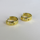 Brinco Argolinha Com Micro Zircônias Coloridas Banhado Em Ouro 18k Cor:dourado