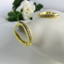 Brinco Triangular Médio Com Zircônia Banhado Em Ouro 18k Cor:dourado