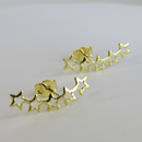 Brinco Ear Cuff Estrelas Pequenas Banhado Em Ouro 18k Cor:dourado