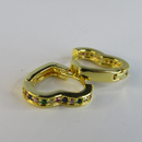 Brinco De Coração Com Micro Zircônia Incrustada Banhado Em Ouro 18k Cor:dourado