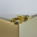 Brinco De Coração Com Micro Zircônia Incrustada Banhado Em Ouro 18k Cor:dourado