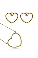 Conjunto De Coração Vazado Cor:dourado