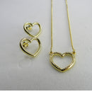 Conjunto De Coração Vazado Cor:dourado